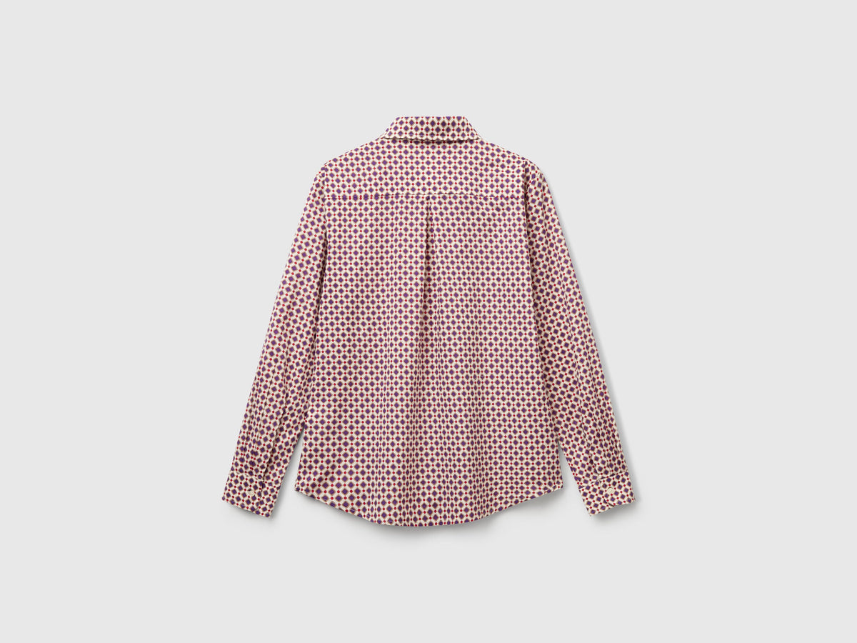 Benetton_Multi-Color_Patterned Shirt in Lightweight Cotton_5Q6SDQ0AY_62H_05