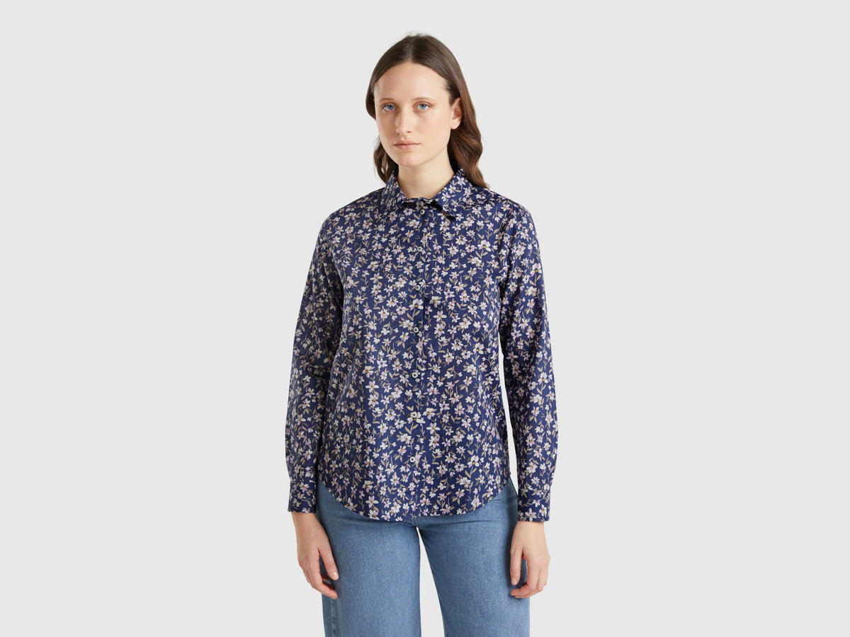 Benetton_Floral Blue Shirt_5Q6SDQ0AY_65V_01