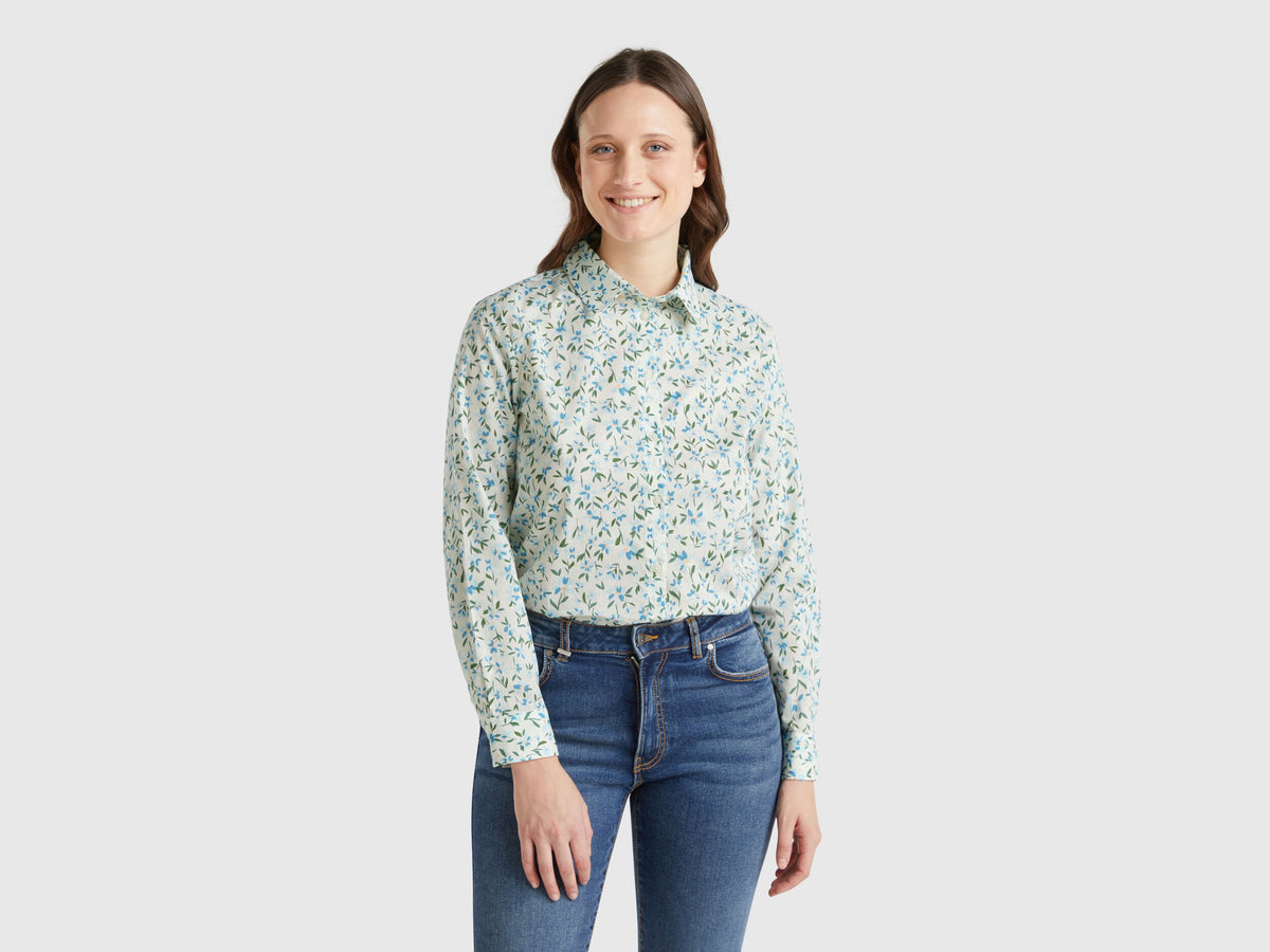 Benetton_Floral White Shirt_5Q6SDQ0AY_65Y_02