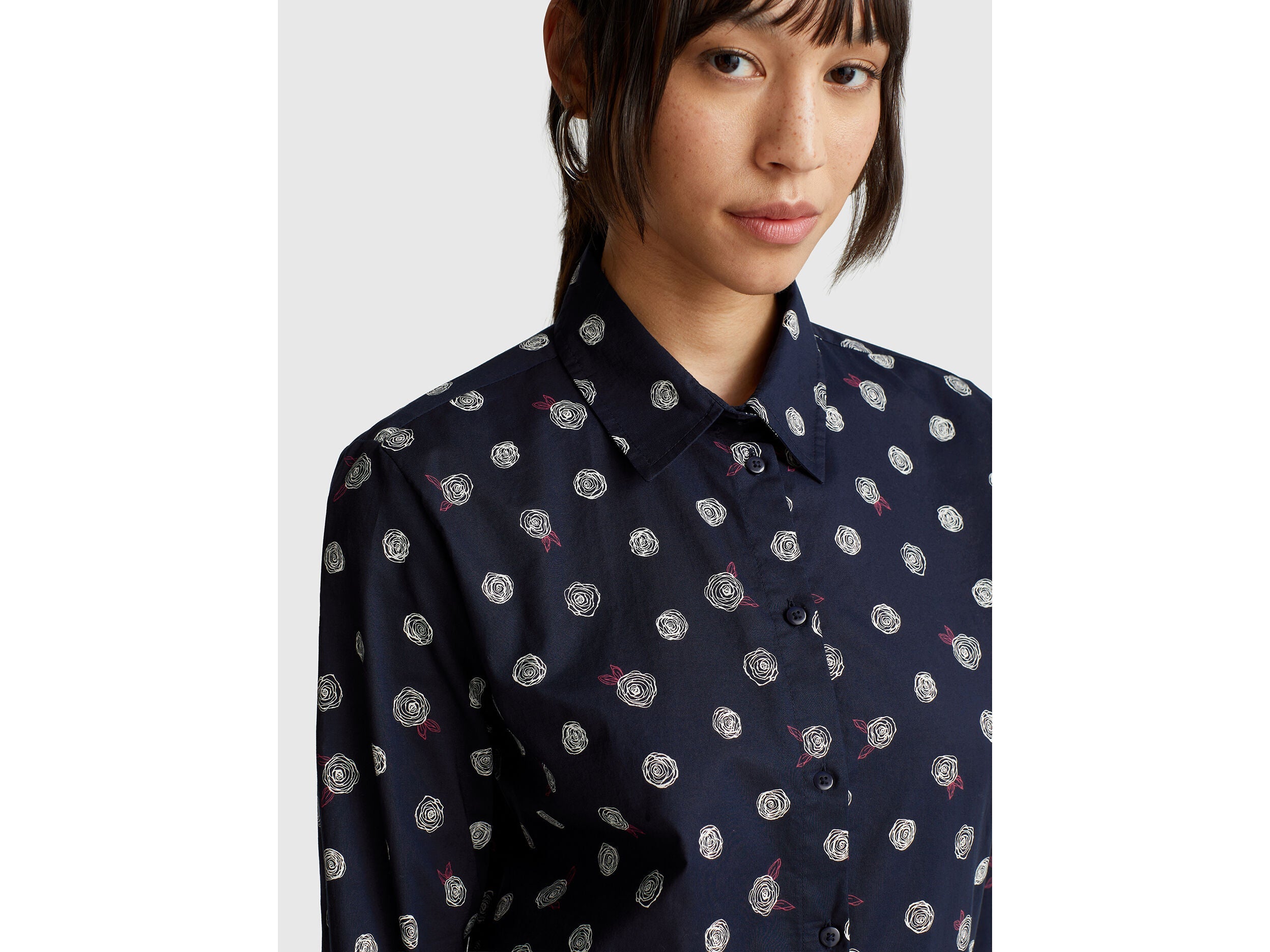 Benetton_Multi-Color_Patterned Shirt in Lightweight Cotton_5Q6SDQ0AY_66N_04