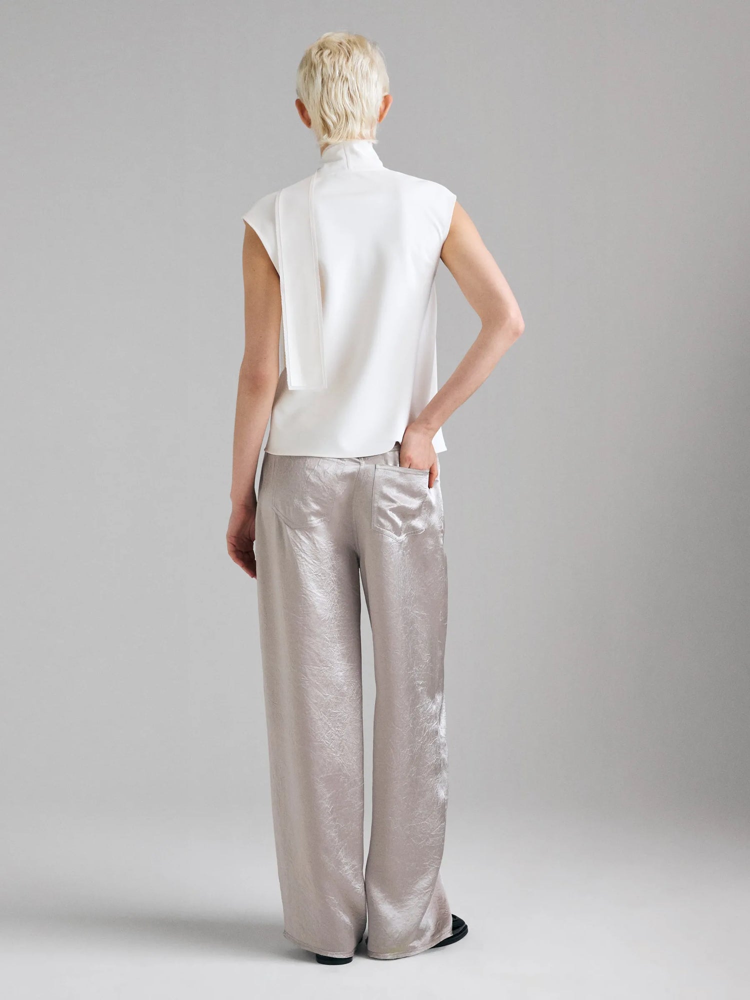 Sisley Creamy white Women Top with Scarf SKU: 5SLFLQ0AS_00E Image 02