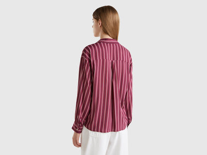 Striped Shirt With V-Neck_5TUQDQ0BK_902_02