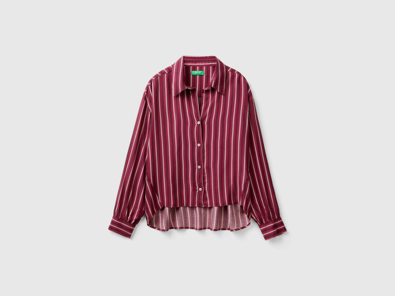 Striped Shirt With V-Neck_5TUQDQ0BK_902_03