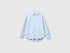 Benetton Light Gray Women Lightweight Striped Shirt SKU: 5TVTDQ0DM_903 Image 01