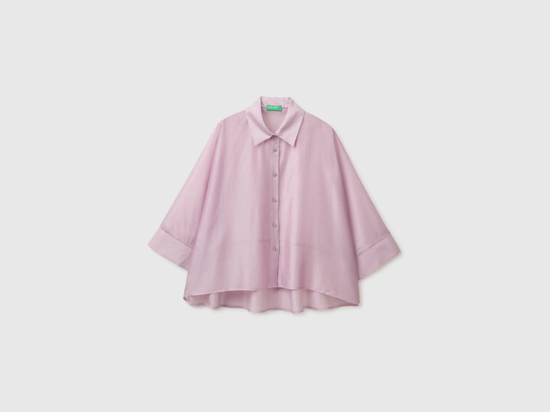 Benetton Pink Women Flowing Shirt SKU: 5UOCDQ0E6_0K3 Image 01