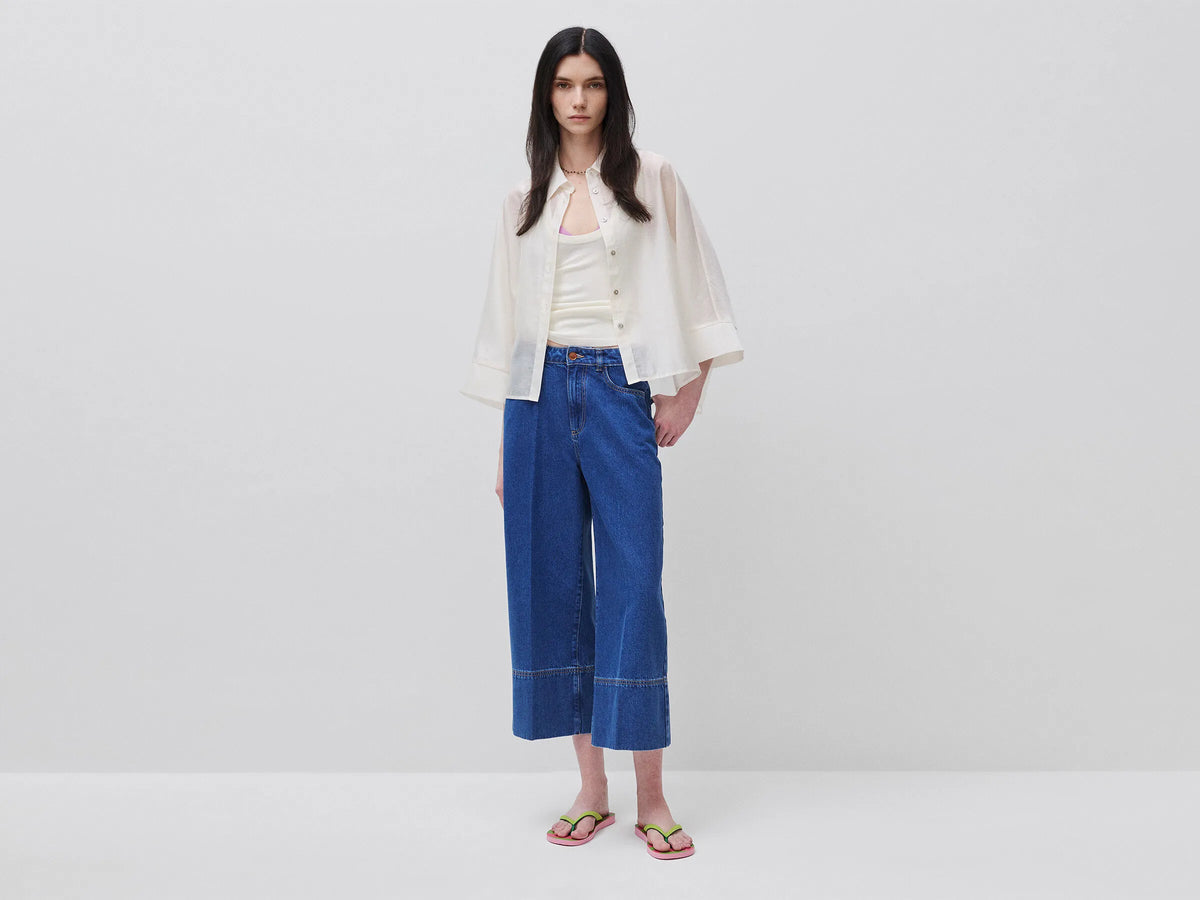 Benetton Creamy White Women Flowing Shirt SKU: 5UOCDQ0E6_0R2 Image 03
