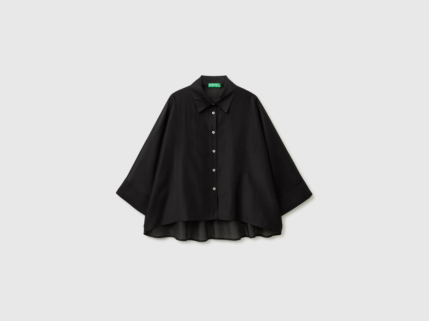 Benetton Black Women Flowing Shirt SKU: 5UOCDQ0E6_100 Image 01