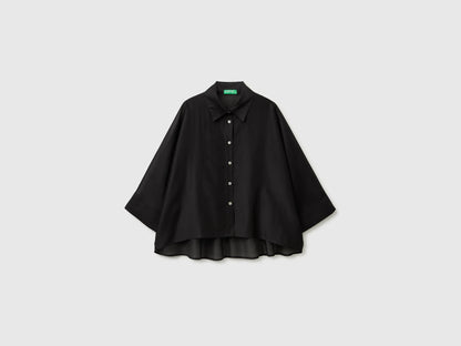 Benetton Black Women Flowing Shirt SKU: 5UOCDQ0E6_100 Image 01