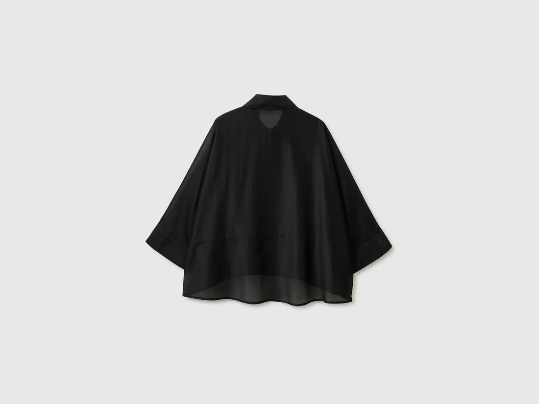 Benetton Black Women Flowing Shirt SKU: 5UOCDQ0E6_100 Image 02