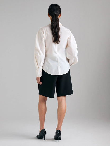 Sisley Creamy white Women Slim Fit Shirt with Pleats SKU: 5V5TLQ0AE_00E Image 02