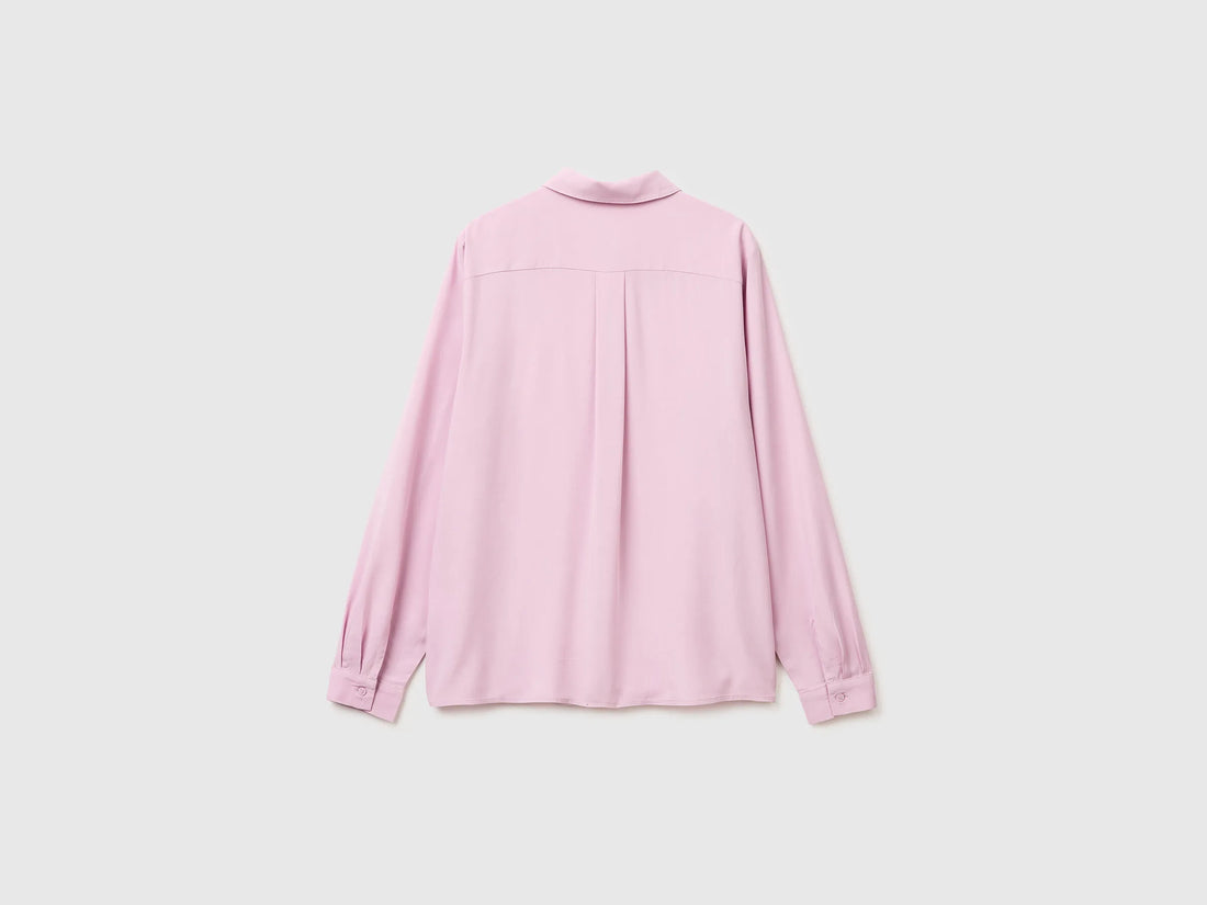 Benetton Pink Women Regular Fit Flowy Shirt SKU: 5WPWDQ0B0_0K3 Image 02