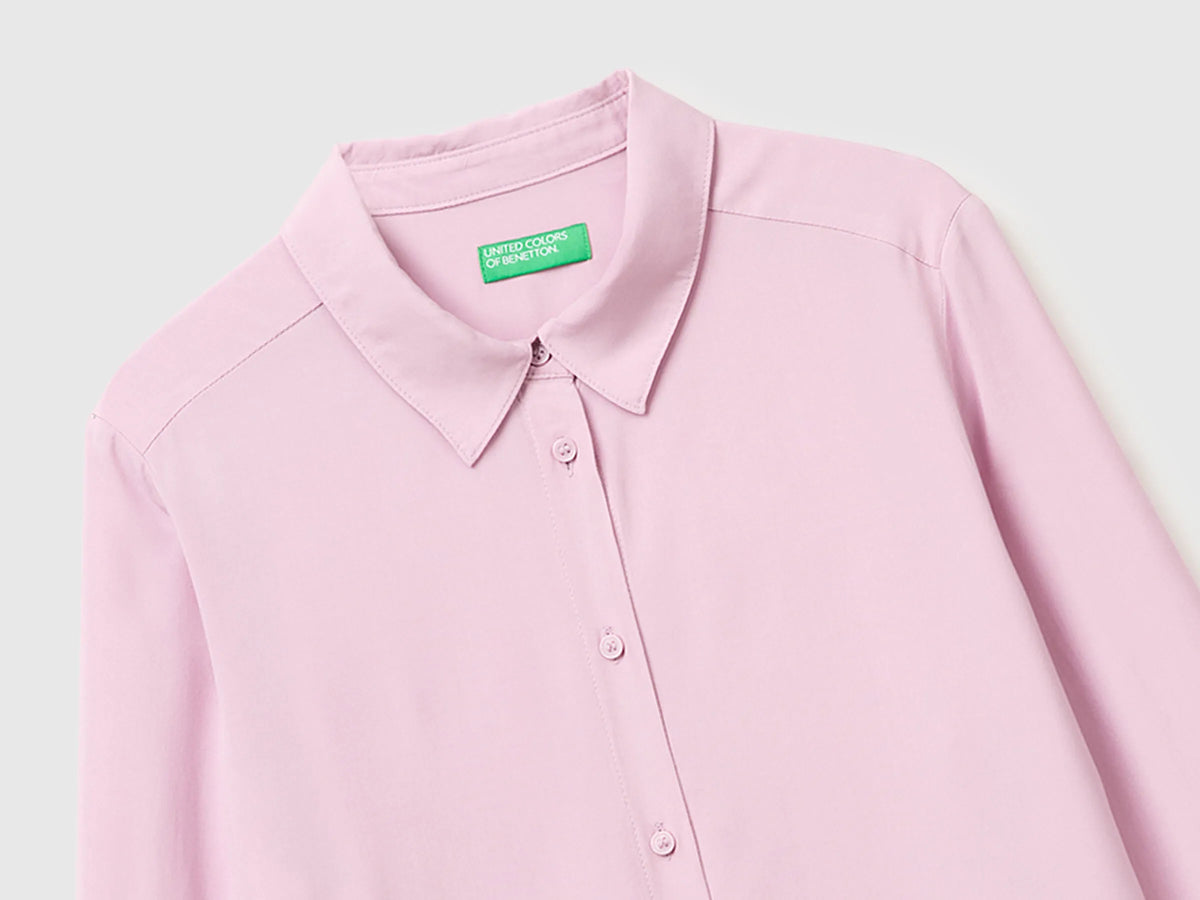 Benetton Pink Women Regular Fit Flowy Shirt SKU: 5WPWDQ0B0_0K3 Image 03