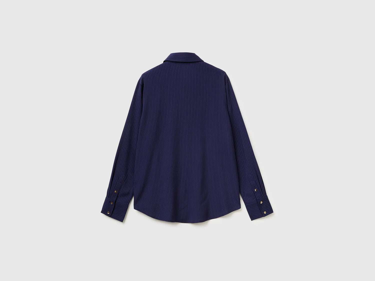 Benetton Dark Blue Women Flowing Striped Shirt SKU: 5X0VDQ0DC_852 Image 02