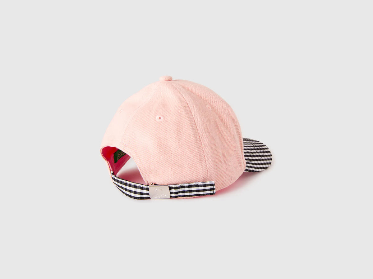 Benetton Pink Boys Baseball Cap with Pear Embroidery SKU: 60BPRA005_901 Image 02