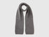 Benetton Dark Gray Men 100% Wool Ribbed Scarf SKU: 63UWVU00I_507 Image 01