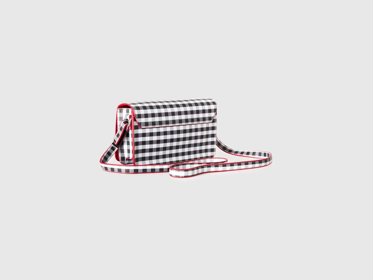 Benetton Black Girls Vichy Crossbody Bag SKU: 66RVRY005_100 Image 02