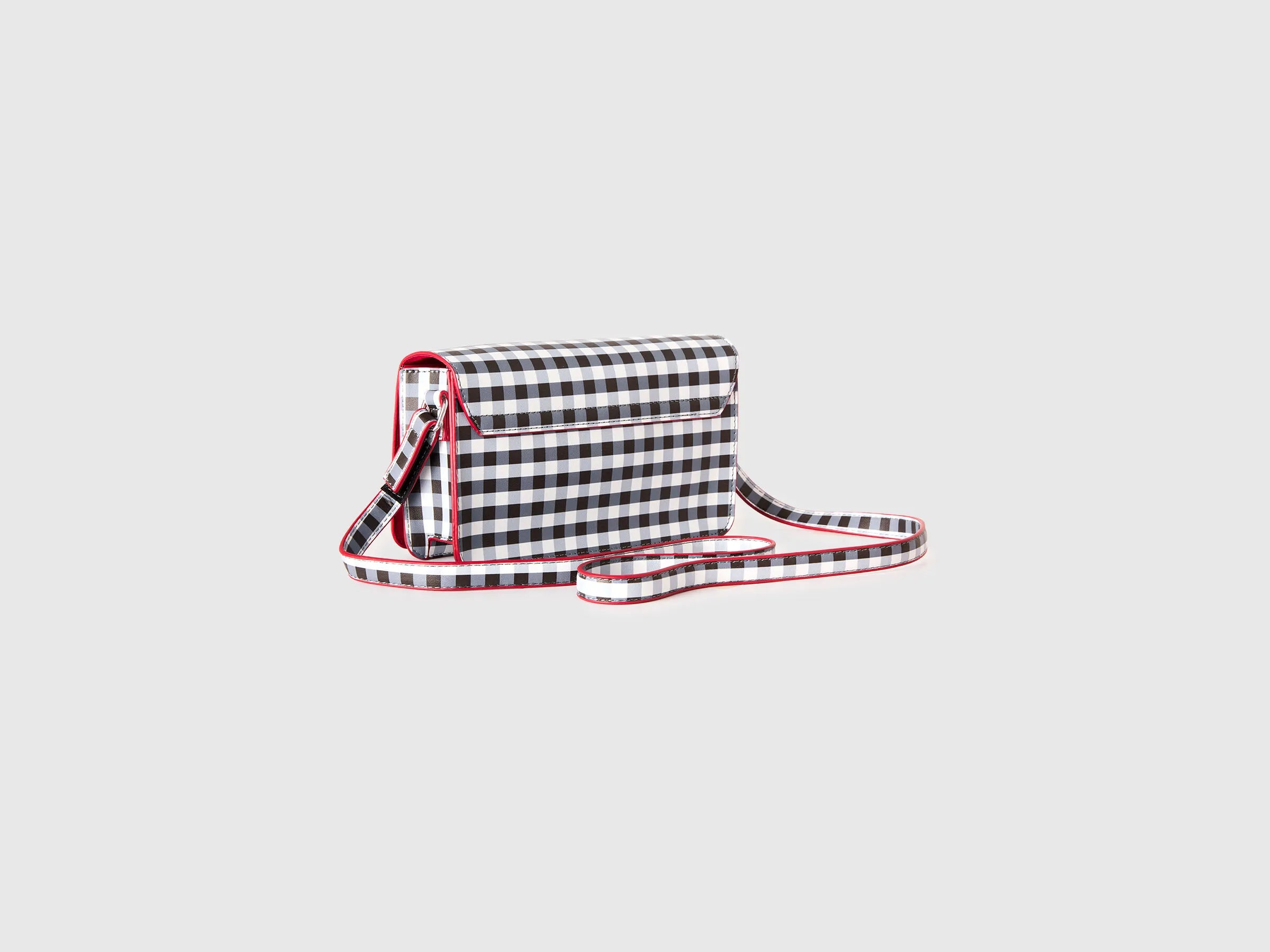 Benetton Black Girls Vichy Crossbody Bag SKU: 66RVRY005_100 Image 02