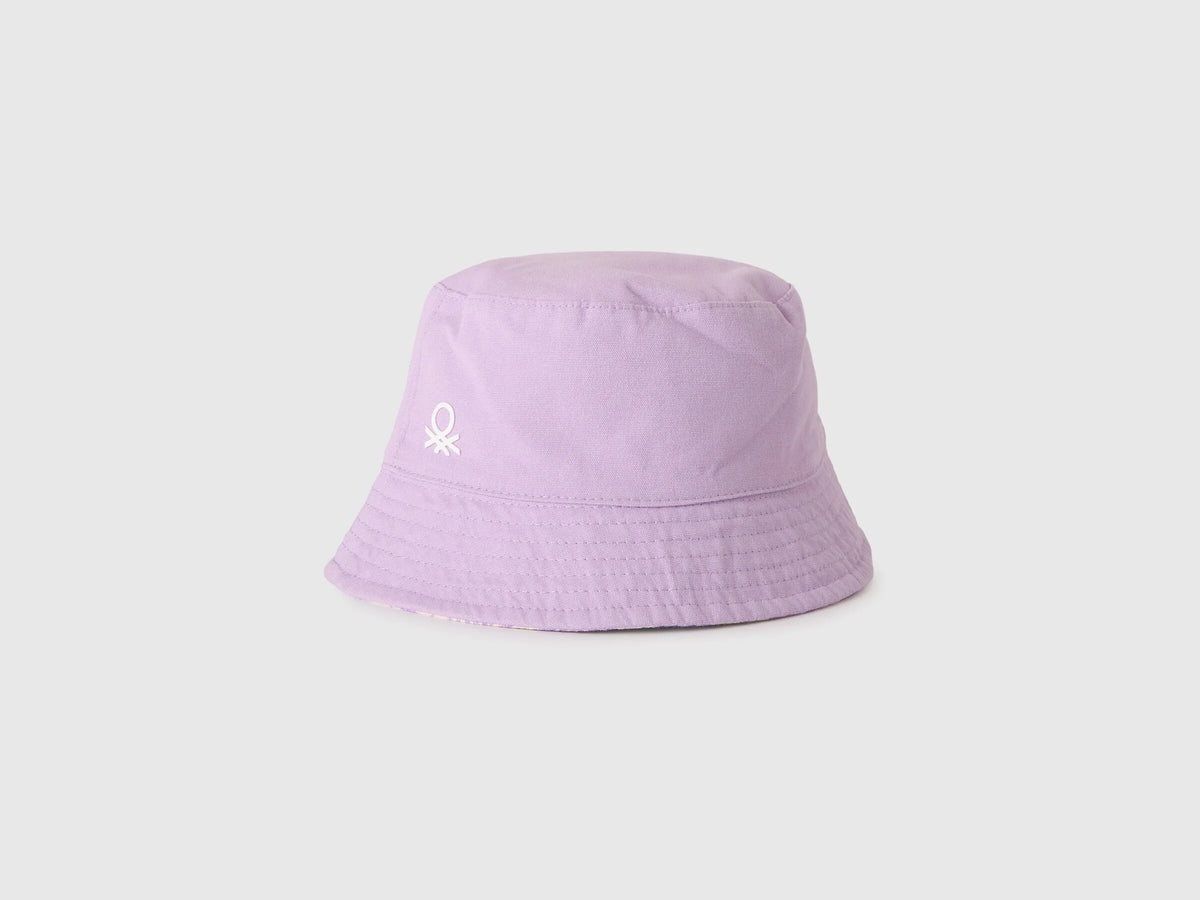 Benetton Lilac Boys Reversible Bucket Hat SKU: 674BRA00L_2P5 Image 01