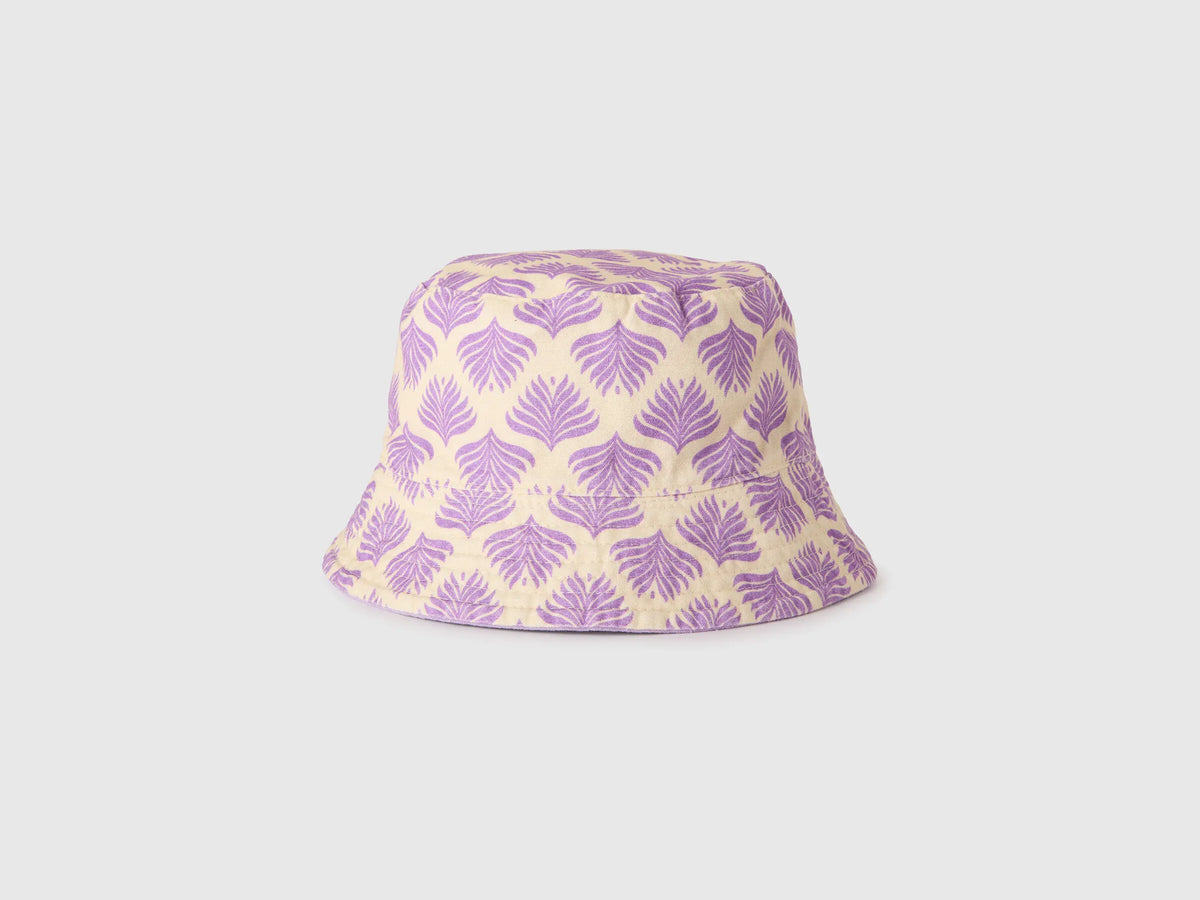 Benetton Lilac Boys Reversible Bucket Hat SKU: 674BRA00L_2P5 Image 02