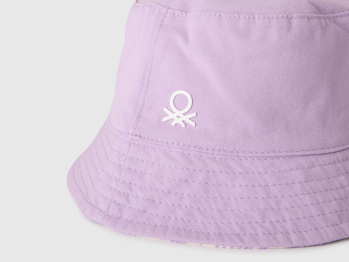 Benetton Lilac Boys Reversible Bucket Hat SKU: 674BRA00L_2P5 Image 03