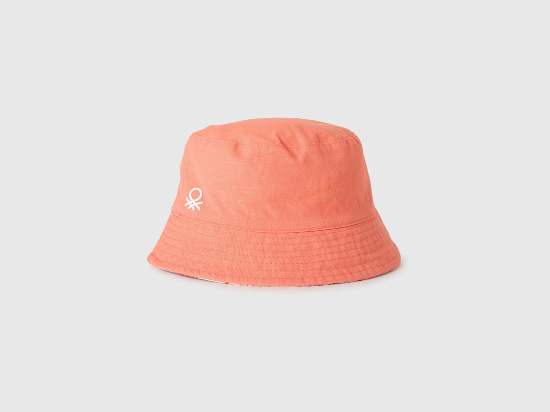 Benetton Orange Coral Boys Reversible Bucket Hat SKU: 674BRA00L_35Q Image 01