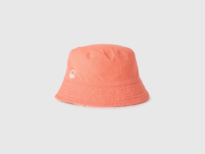 Benetton Orange Coral Boys Reversible Bucket Hat SKU: 674BRA00L_35Q Image 01