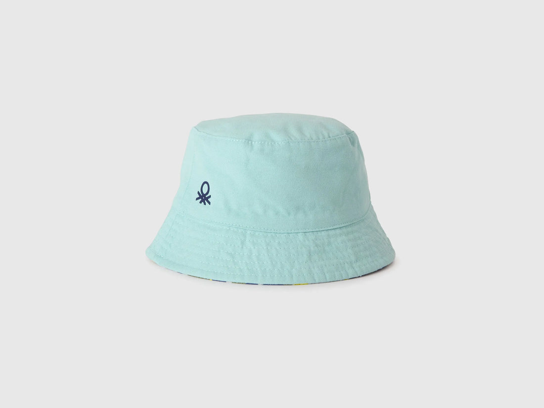 Benetton Light Green Boys Reversible Bucket Hat SKU: 674BRA00L_901 Image 01