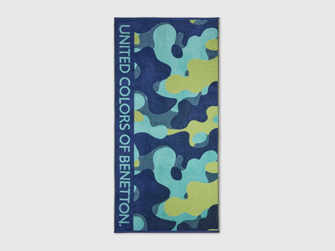 Benetton Blue Boys Camouflage Beach Towel SKU: 68U1R8004_904 Image 01