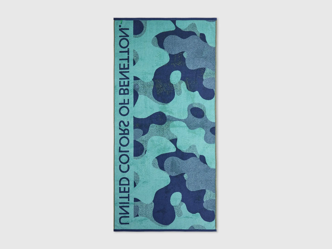 Benetton Blue Boys Camouflage Beach Towel SKU: 68U1R8004_904 Image 02
