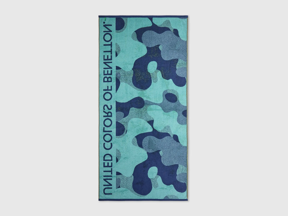 Benetton Blue Boys Camouflage Beach Towel SKU: 68U1R8004_904 Image 02