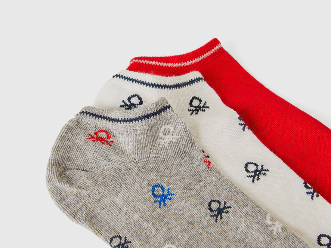 Three Pairs of Short Socks with Logo_6AO32701N_911_02