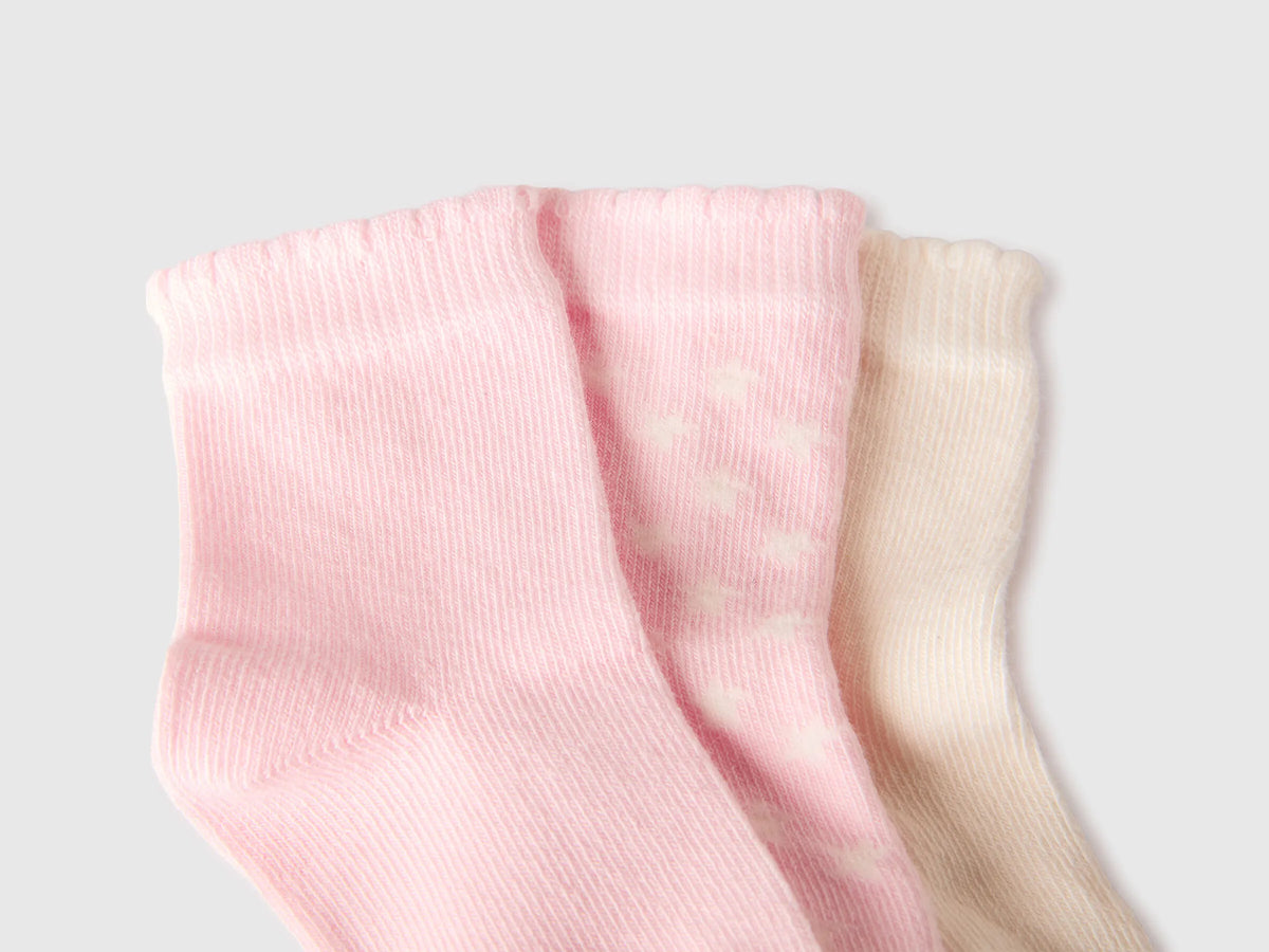 Benetton Multi-color New Born Three Pairs of Socks SKU: 6AO3R700G_901 Image 02
