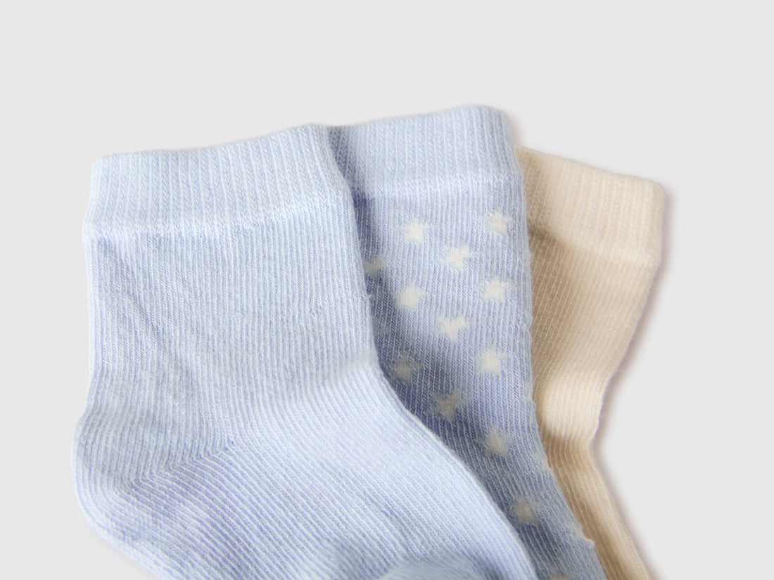 Benetton Multi-color New Born Three Pairs of Socks SKU: 6AO3R700G_902 Image 02