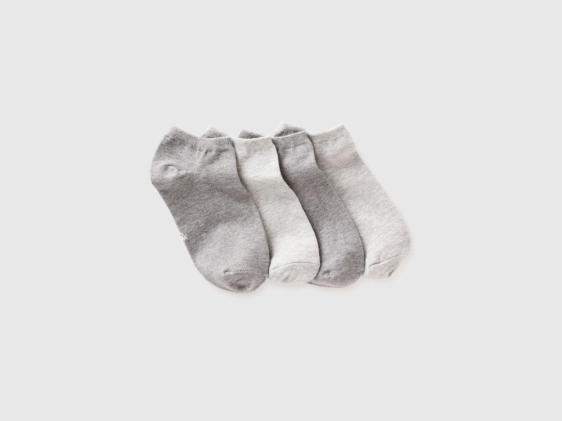 Benetton Gray Boys Set of Short Socks SKU: 6GRDR7002_902 Image 01