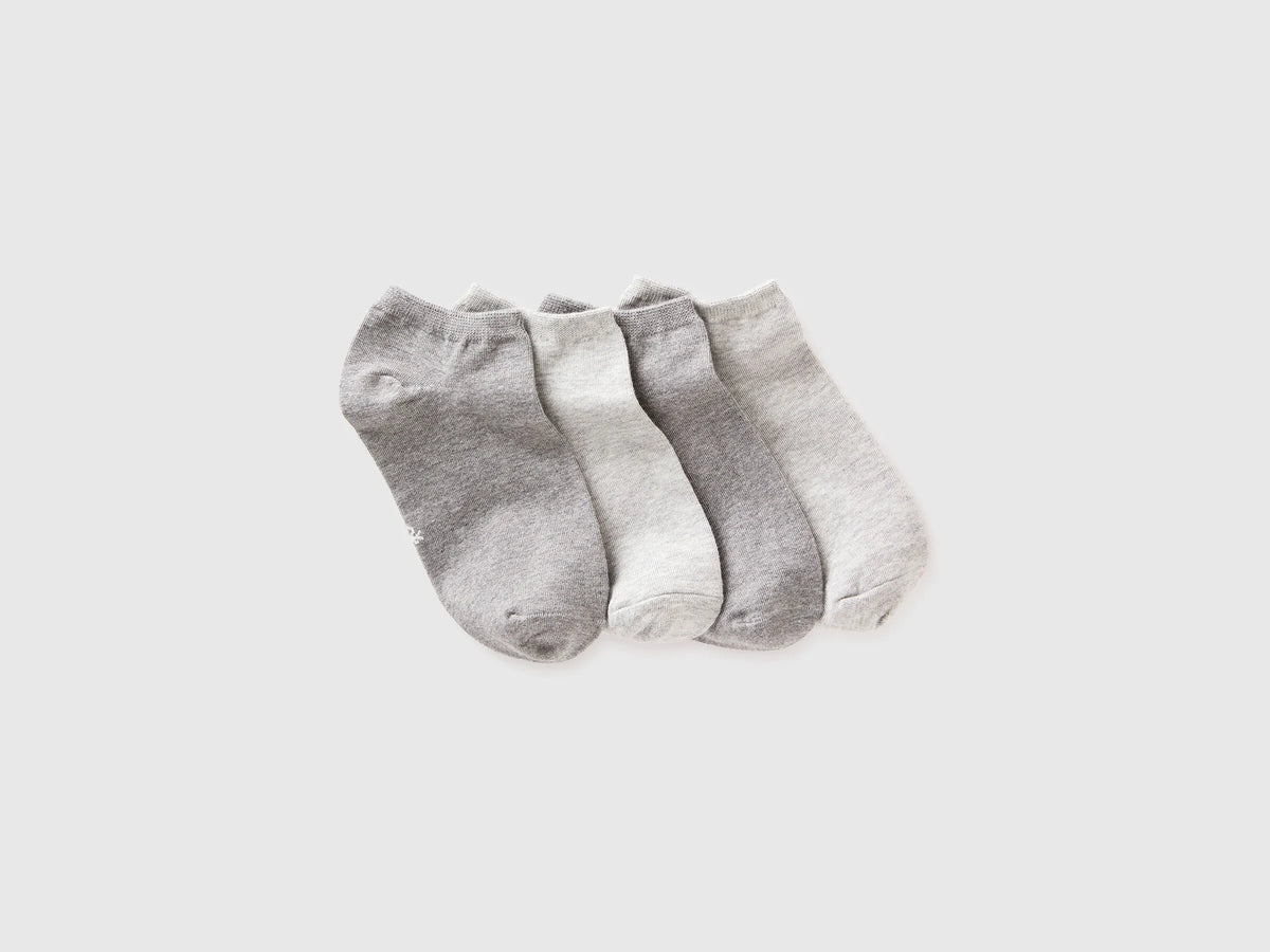 Benetton Gray Boys Set of Short Socks SKU: 6GRDR7002_902 Image 01