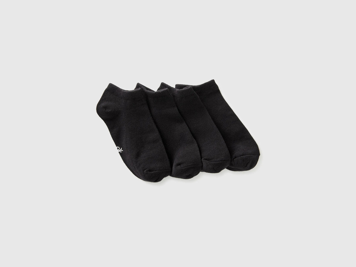 Benetton Black Boys Set of Short Socks SKU: 6GRDR7002_903 Image 01