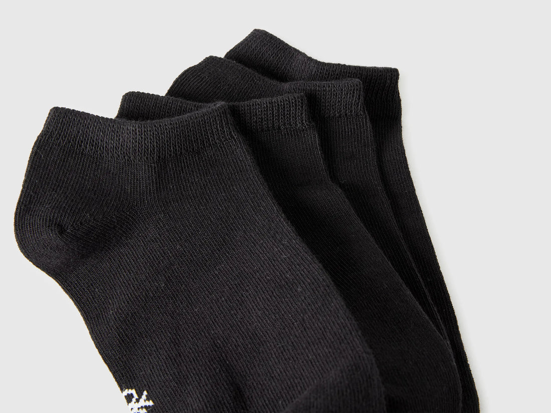 Benetton Black Boys Set of Short Socks SKU: 6GRDR7002_903 Image 02