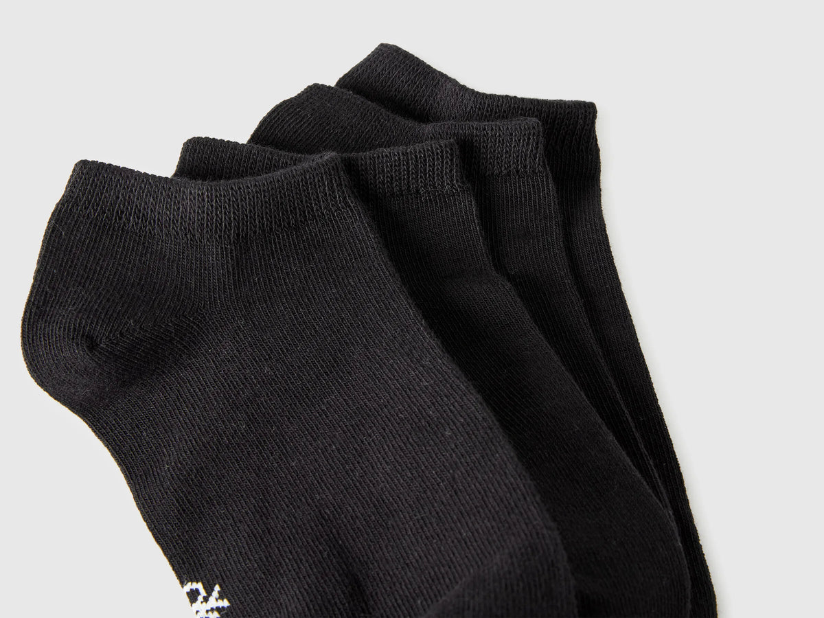 Benetton Black Boys Set of Short Socks SKU: 6GRDR7002_903 Image 02