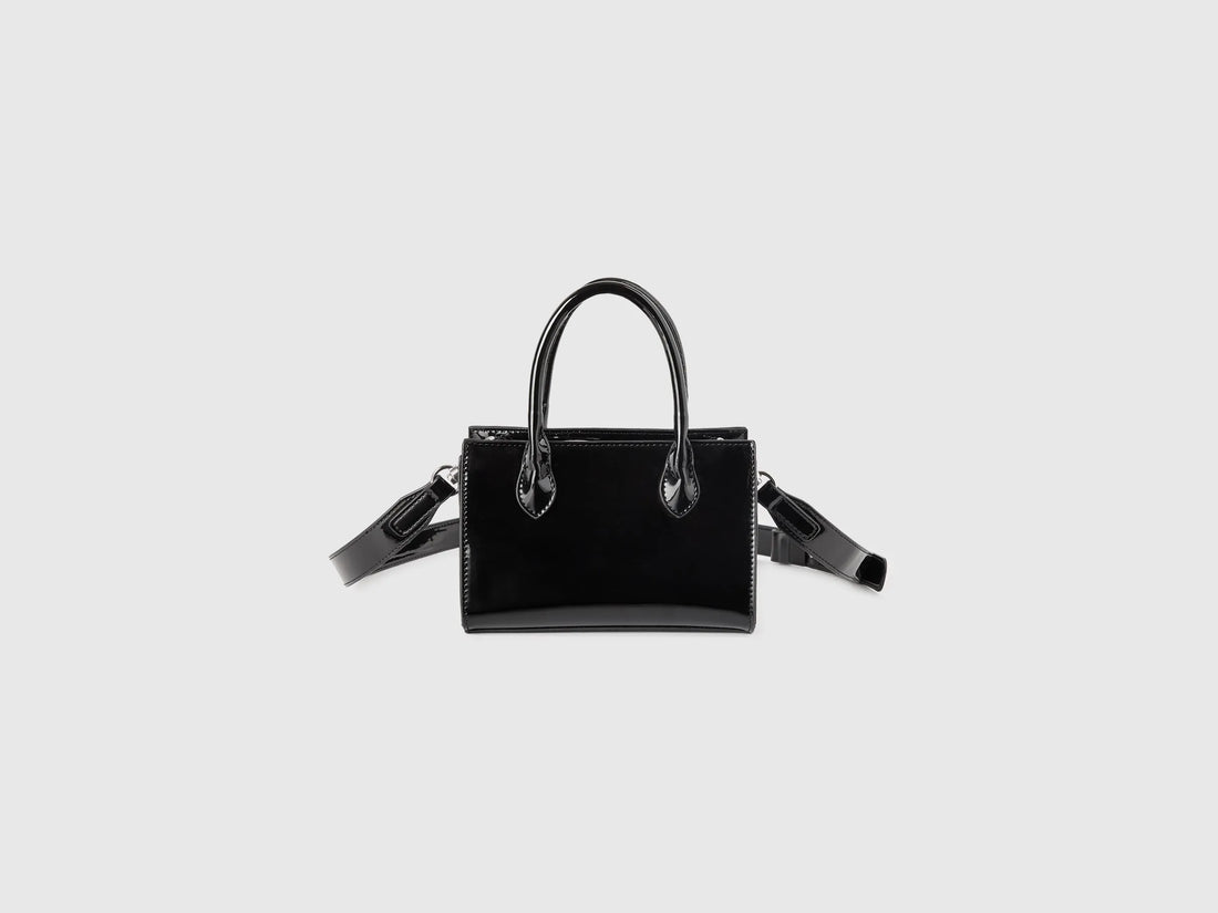 Benetton Black Women Mini Patent Leather Bag SKU: 6IEBVY037_901 Image 01