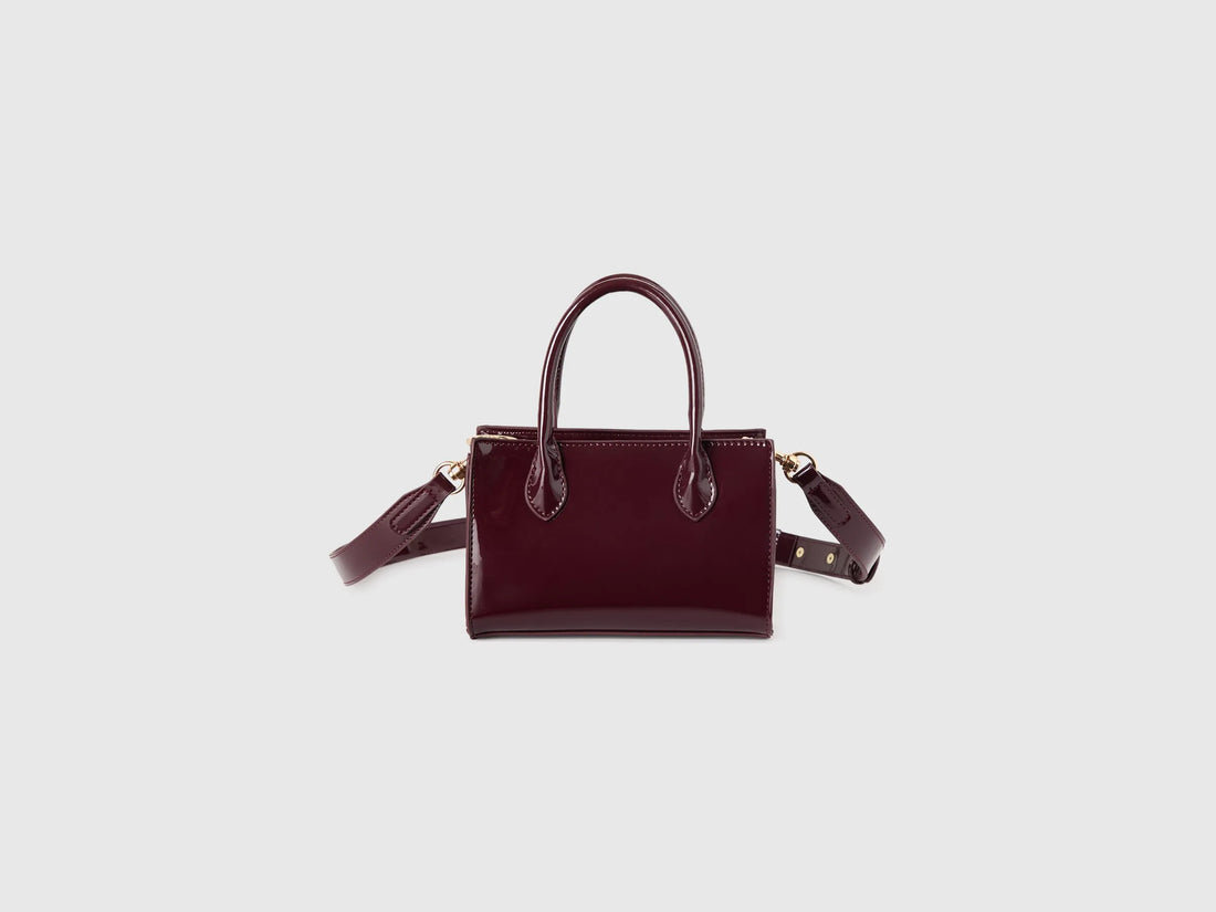 Benetton Brown Women Mini Patent Leather Bag SKU: 6IEBVY037_902 Image 01
