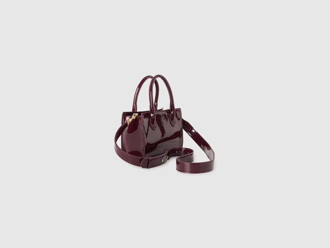 Benetton Brown Women Mini Patent Leather Bag SKU: 6IEBVY037_902 Image 02