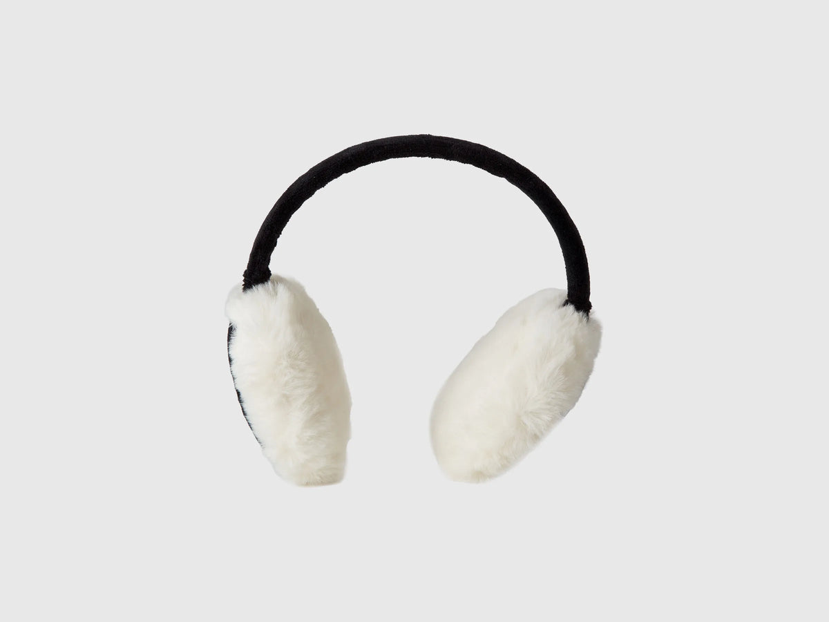 Benetton_Black_Earmuffs in Faux Fur_6K0ZC800U_100_01