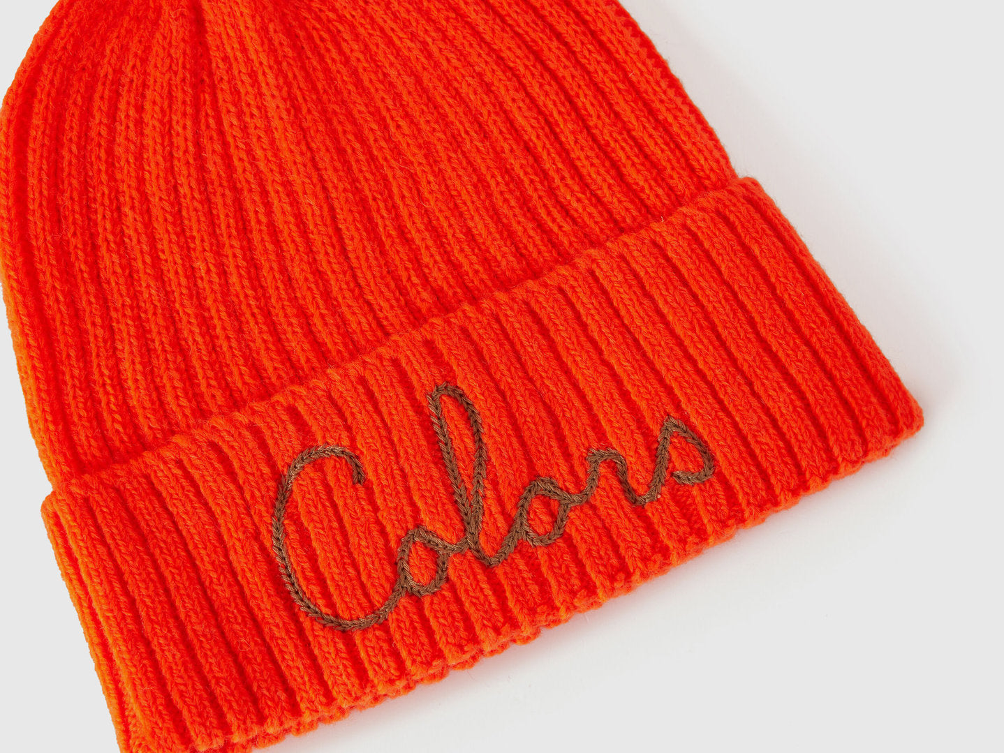 Neon Orange Beanie with Embroidery_6LOWCA02J_40E_03