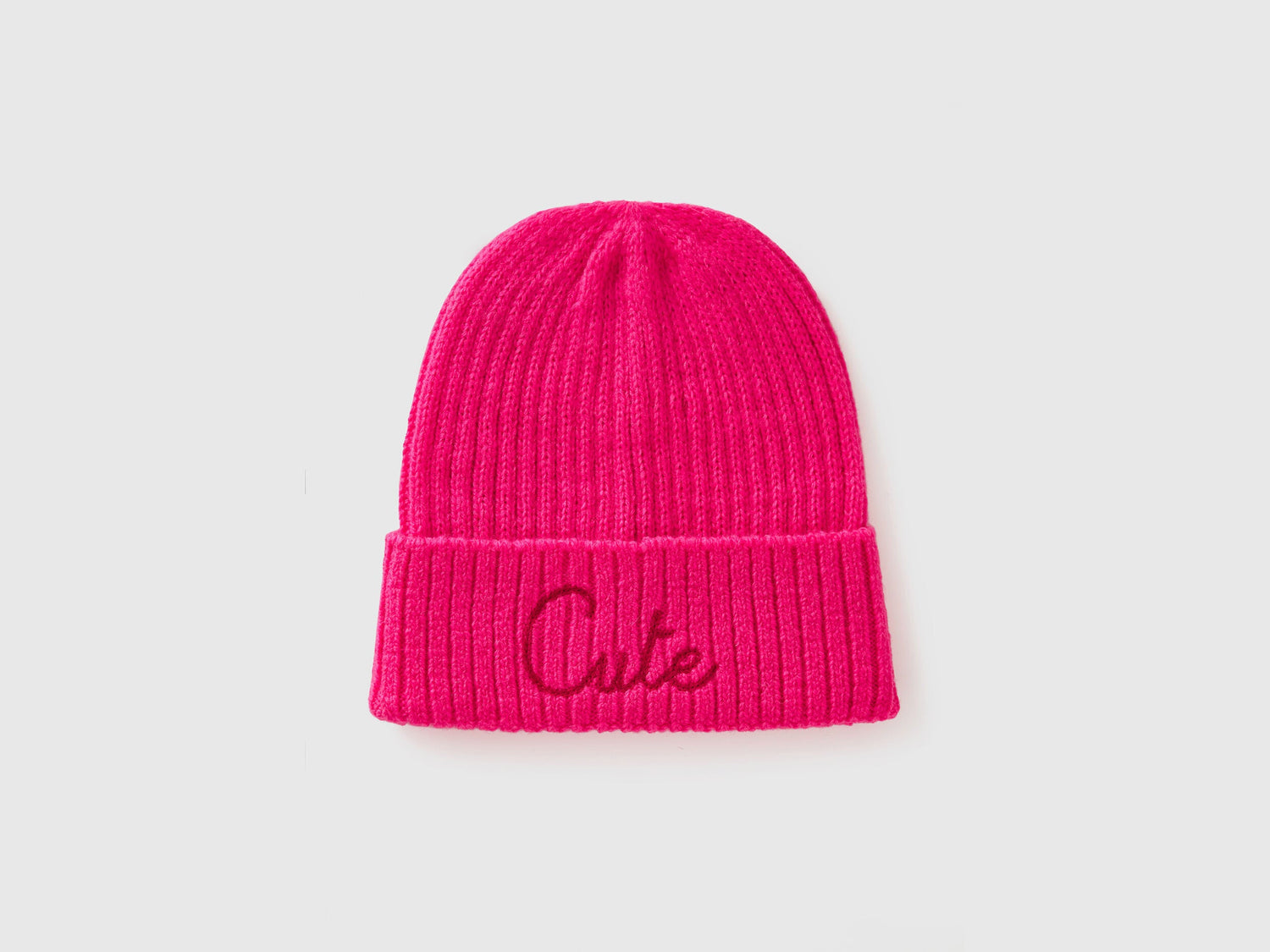 Neon Pink Beanie with Embroidery_6LOWCA02J_40F_01