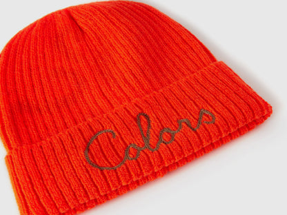 Neon Orange Beanie with Embroidery_6LOWDA015_40E_03