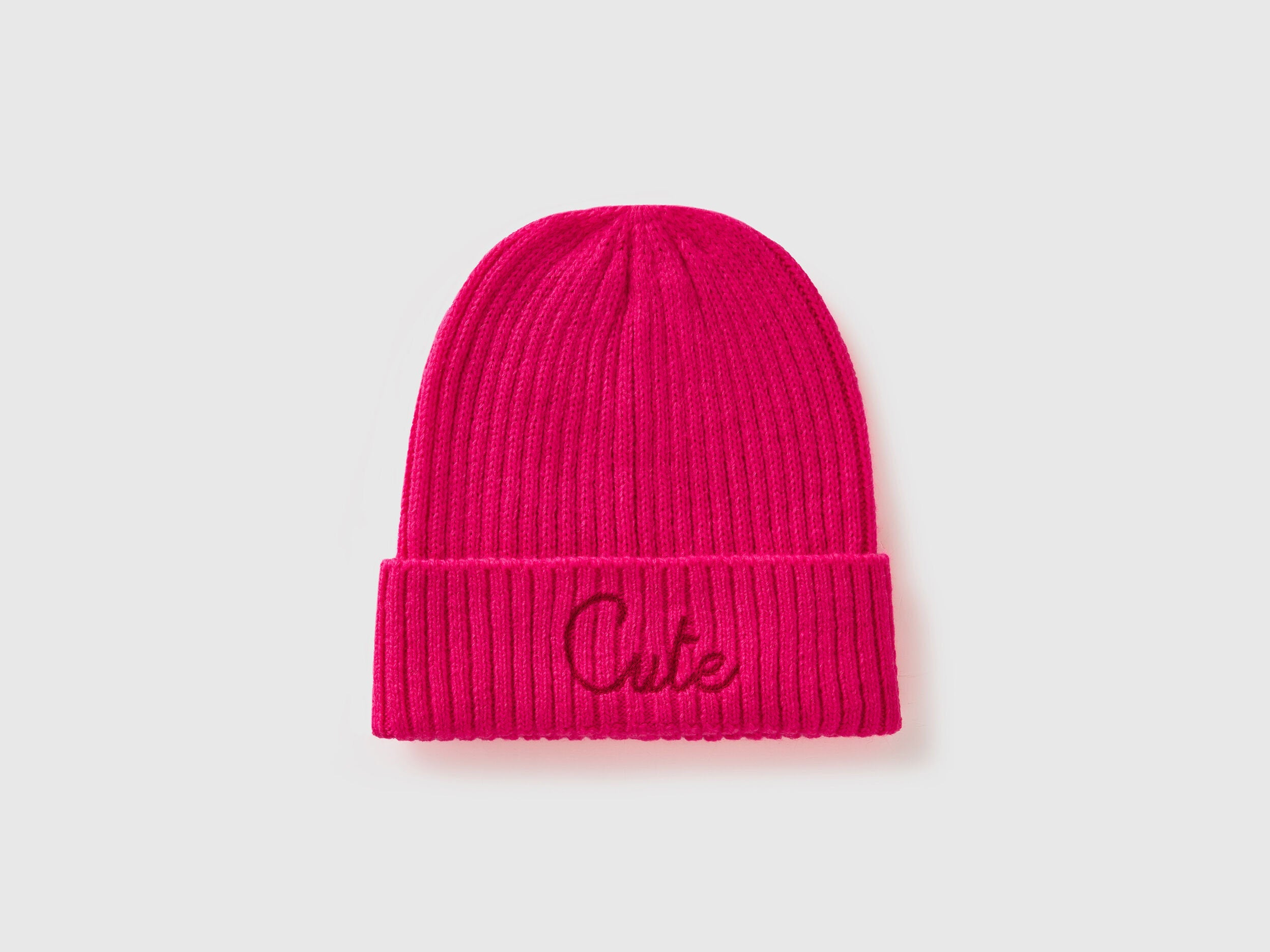 Neon Pink Beanie with Embroidery_6LOWDA015_40F_01