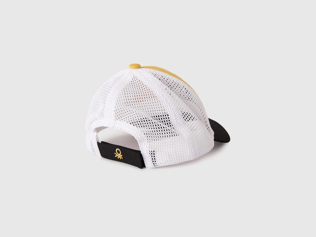 Benetton Mustard Boys Baseball Cap with Embroidery SKU: 6N3WRA00N_22R Image 02