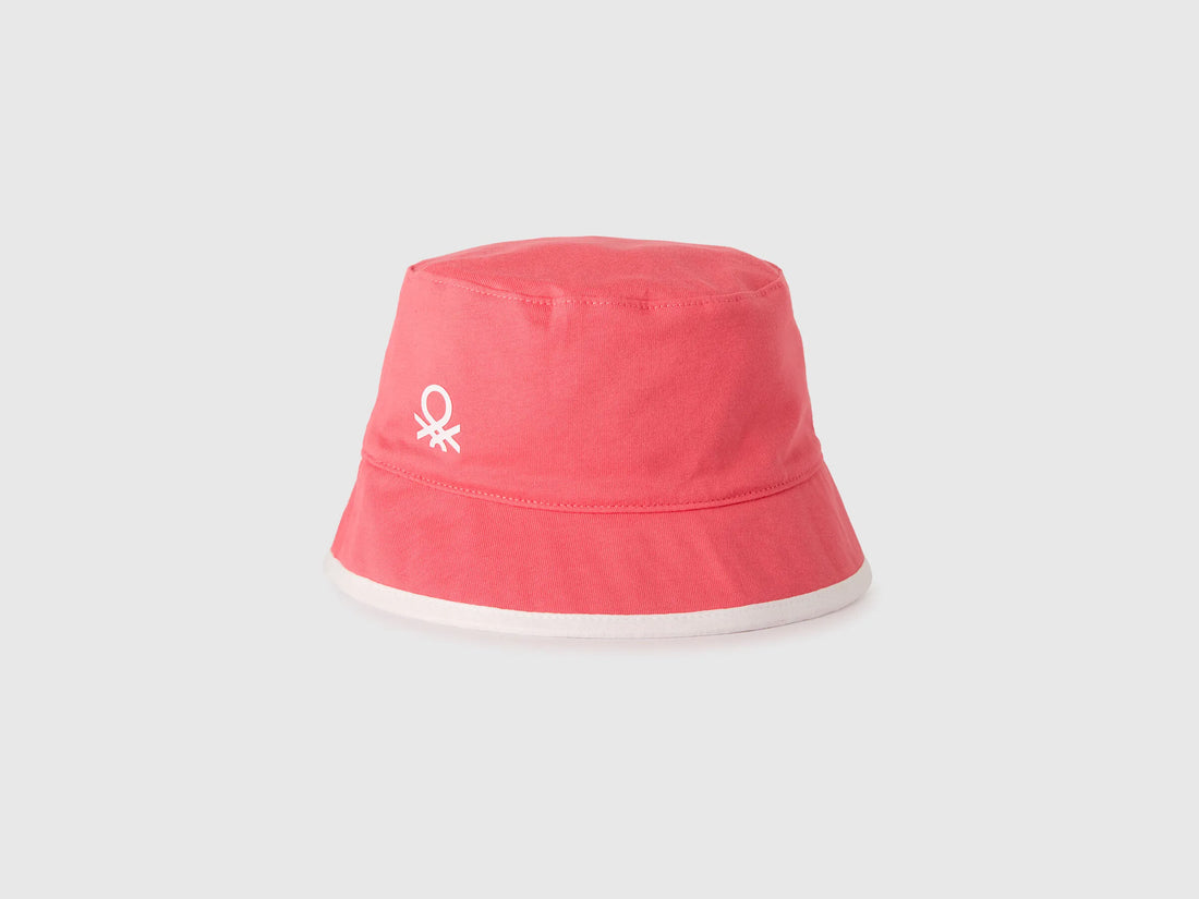 Benetton Orange Coral Boys Reversible Bucket Hat SKU: 6Q8RRA00K_35Q Image 01