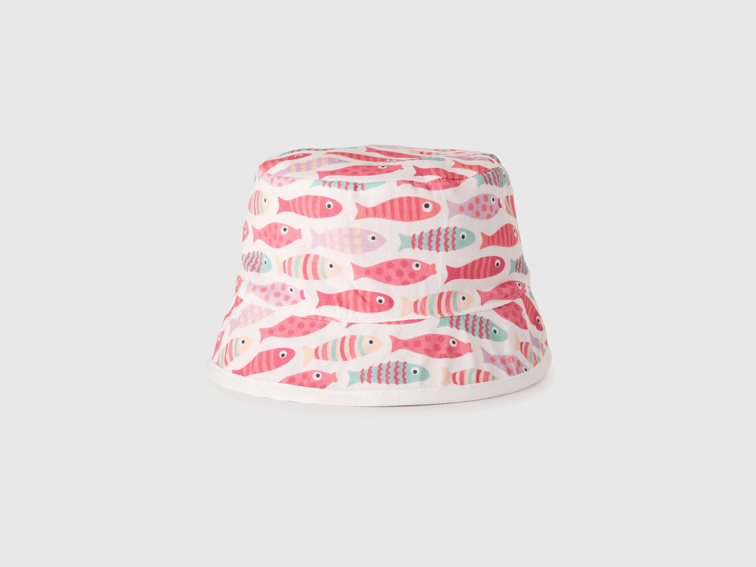 Benetton Orange Coral Boys Reversible Bucket Hat SKU: 6Q8RRA00K_35Q Image 02