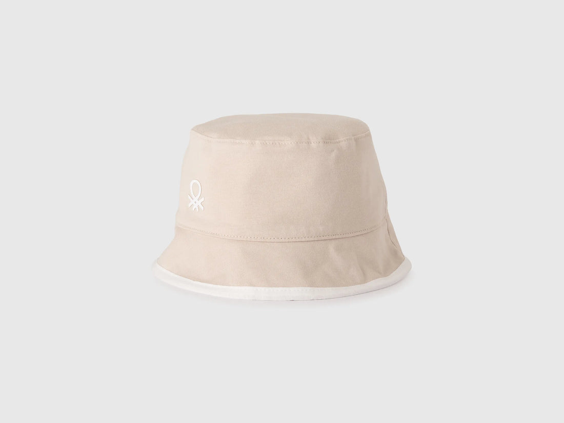 Benetton Creamy White Boys Reversible Bucket Hat SKU: 6Q8RRA00K_3C9 Image 01